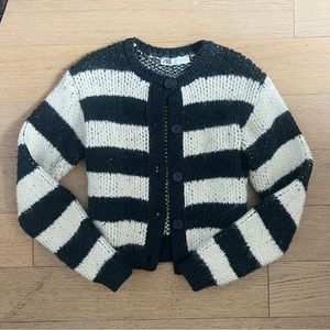 Zara Navy Stripped Sweater Cardigan